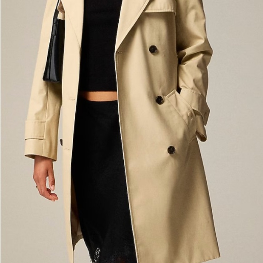 J Crew Classic Tan Double-Breasted Women's Trench Coat